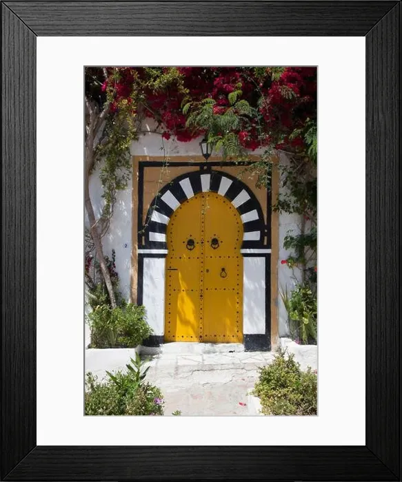 Framed Print : Tunisia, Sidi Bou Said, traditional colored door Framed Print : Tunisia, Sidi Bou Said, traditional colored door