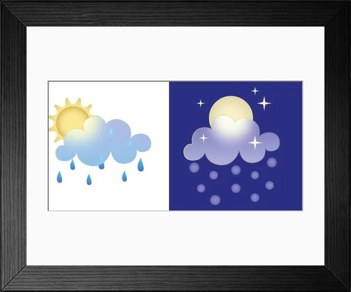 Framed Print : Set of weather icons Framed Print : Set of weather icons