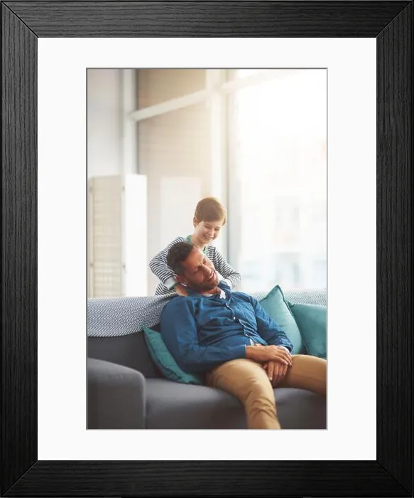 Framed Print : Giving dad a massage Framed Print : Giving dad a massage