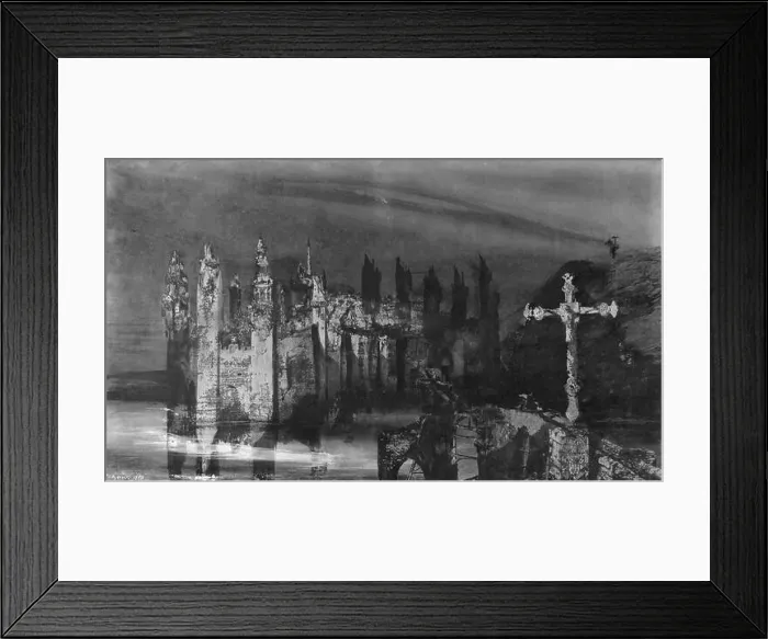 Framed Print : Victor Hugo - The Castle with the Cross - 1875 Framed Print : Victor Hugo - The Castle with the Cross - 1875