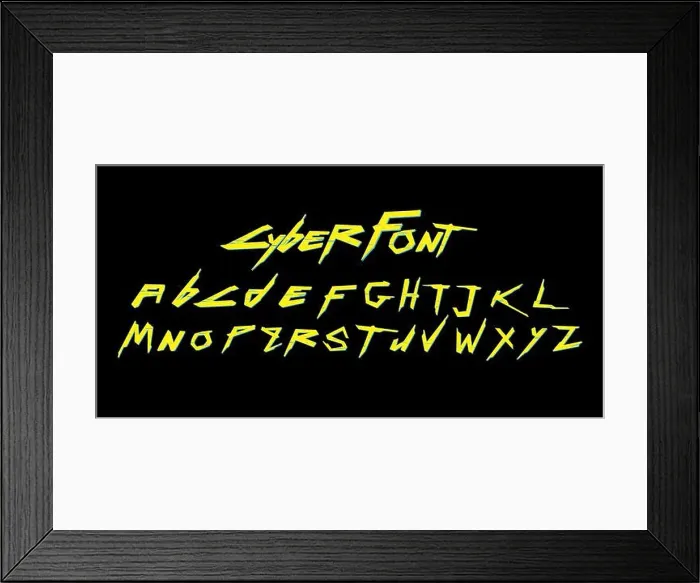 Framed Print : Vector cyber font and alphabet. luminescent font. Retro futuristic vector font Framed Print : Vector cyber font and alphabet. luminescent font. Retro futuristic vector font