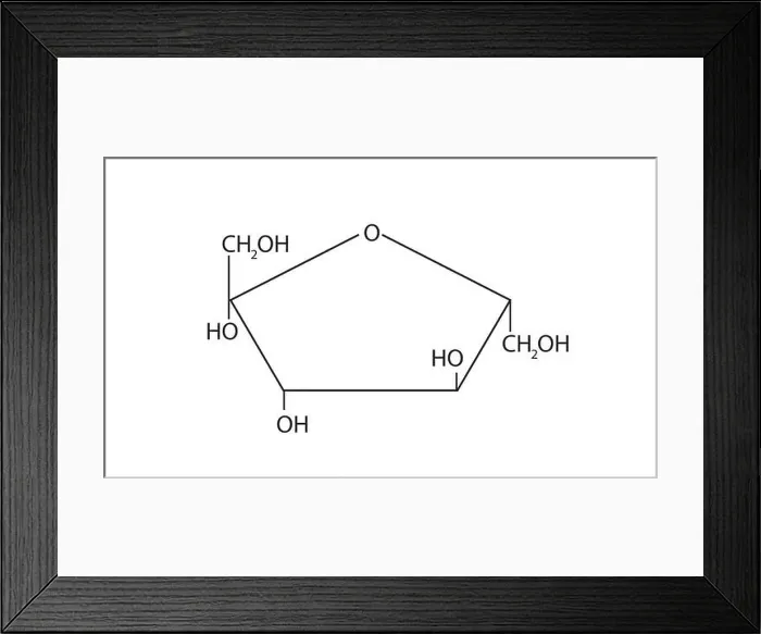 Framed Print : Chemical Structure of Fructose Framed Print : Chemical Structure of Fructose