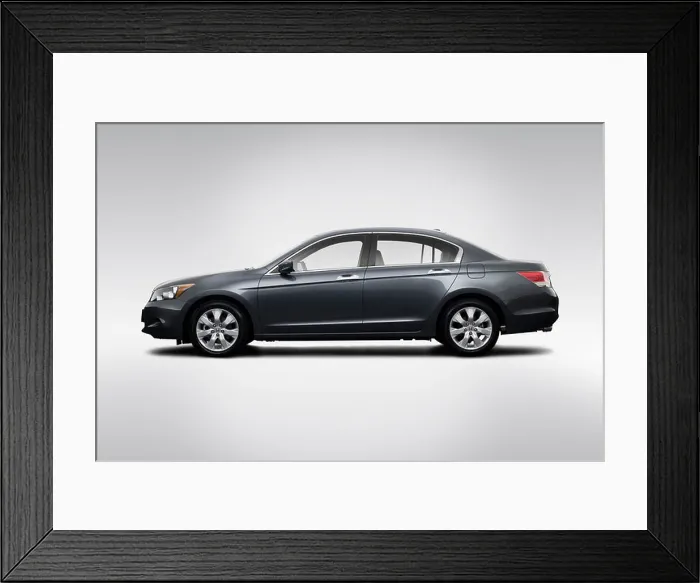 Framed Print : 2008 Honda Accord EX-L V6 in Gray - Drivers Side Profile Framed Print : 2008 Honda Accord EX-L V6 in Gray - Drivers Side Profile