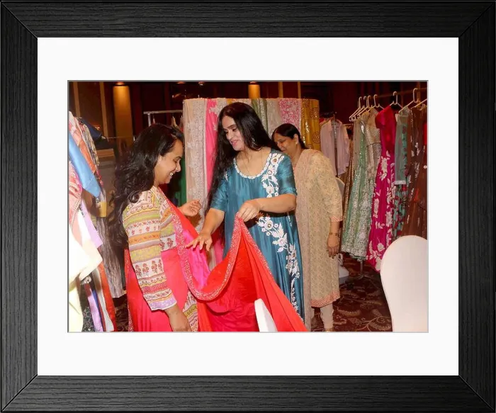Framed Print : Bollywood actor Padmini Kolhapure during the launch of her casual collection Poonamspopupstore, in Mumbai Framed Print : Bollywood actor Padmini Kolhapure during the launch of her casual collection Poonamspopupstore, in Mumbai