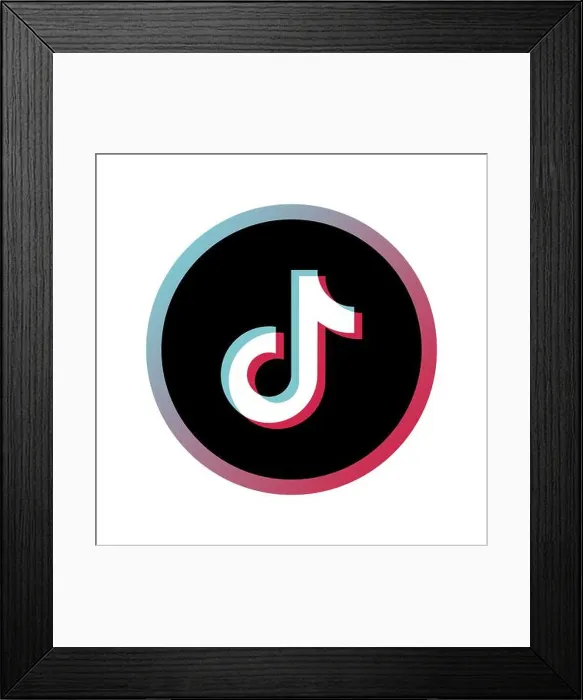 Framed Print : Tik Tok icon. Social media. Tik Tok logo design. Vector illustration isolated on white background Framed Print : Tik Tok icon. Social media. Tik Tok logo design. Vector illustration isolated on white background