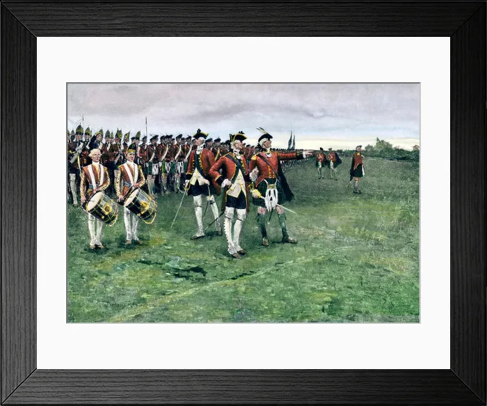 Framed Print : General Wolfe assembling the British army on the Plains of Abraham to take Quebec Framed Print : General Wolfe assembling the British army on the Plains of Abraham to take Quebec