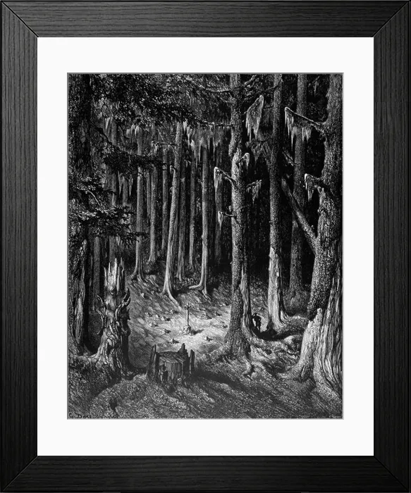 Framed Print : Gustave Doré; The Burial Ground in the Forest from Chactas and Atala, a novella by François-René de Chateaubriand Framed Print : Gustave Doré; The Burial Ground in the Forest from Chactas and Atala, a novella by François-René de Chateaubriand