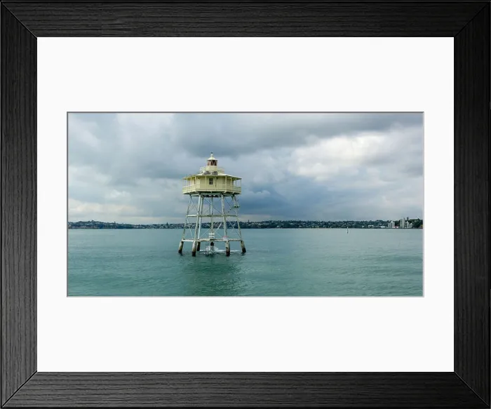 Framed Print : Bean Rock Lighthouse, Auckland Harbour. Constructed in 1870 on an iron framework with an octagonal cottage top Framed Print : Bean Rock Lighthouse, Auckland Harbour. Constructed in 1870 on an iron framework with an octagonal cottage top