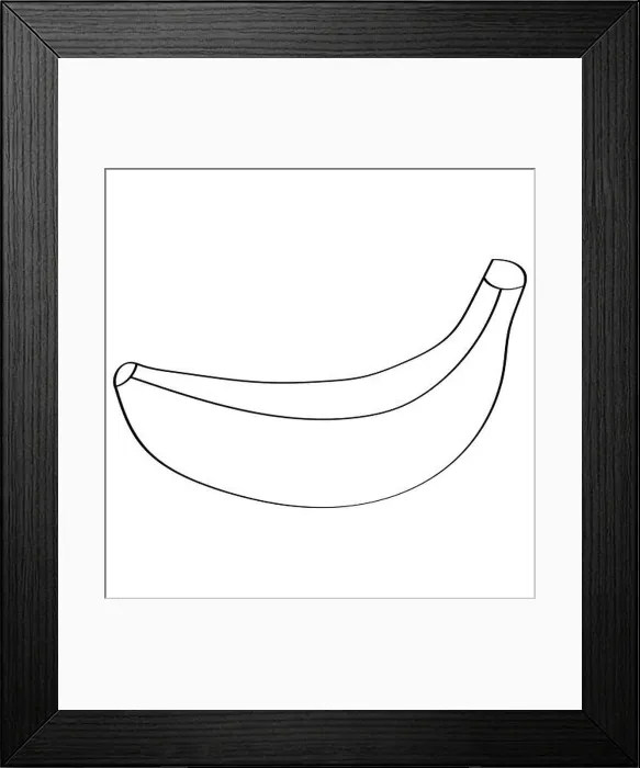 Framed Print : Beautiful cartoon banana isolated on white background for brush concept Framed Print : Beautiful cartoon banana isolated on white background for brush concept