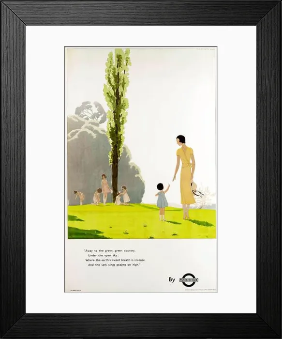 Framed Print : London Underground advertising - Andre Edouard Marty - RAMBLING PARTIES 1931 Framed Print : London Underground advertising - Andre Edouard Marty - RAMBLING PARTIES 1931