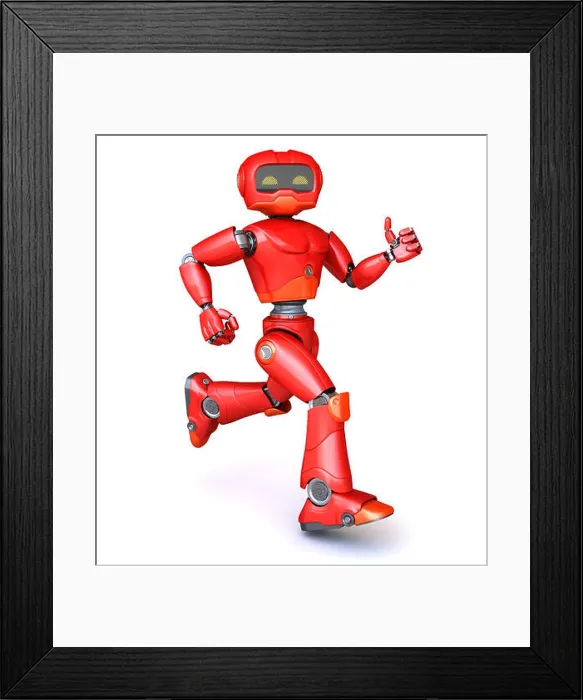 Framed Print : Running red robot Framed Print : Running red robot