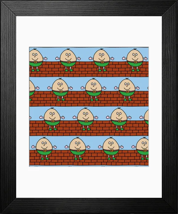 Framed Print : Illustration of repetitive Humpty Dumpty design wallpaper Framed Print : Illustration of repetitive Humpty Dumpty design wallpaper