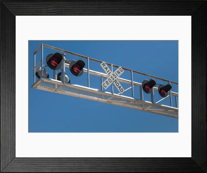 Framed Print : New overhead railroad crossing signal Framed Print : New overhead railroad crossing signal