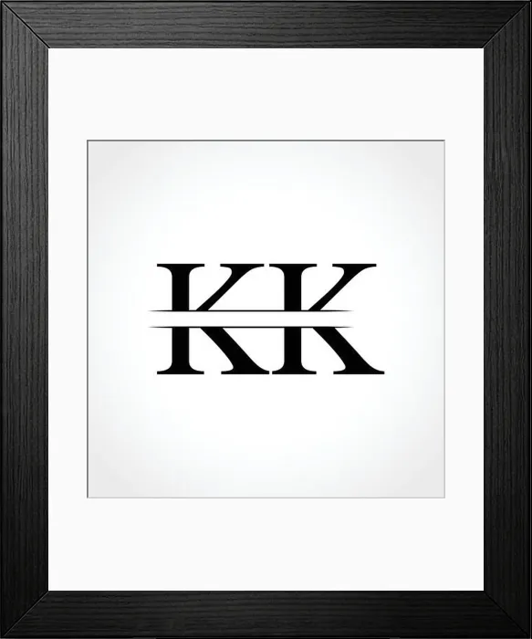 Framed Print : Initial KK letter Logo Design vector Illustration. Abstract Letter KK logo Design Framed Print : Initial KK letter Logo Design vector Illustration. Abstract Letter KK logo Design