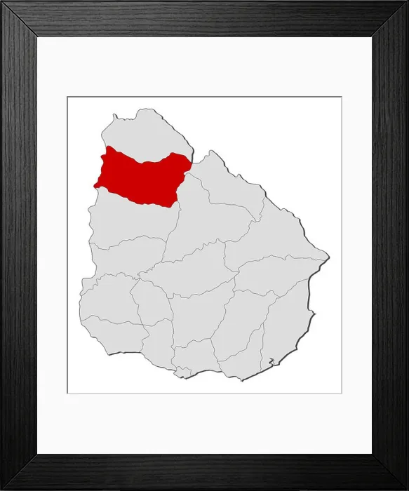 Framed Print : Political map of Uruguay with the several departments where Salto is highlighted Framed Print : Political map of Uruguay with the several departments where Salto is highlighted