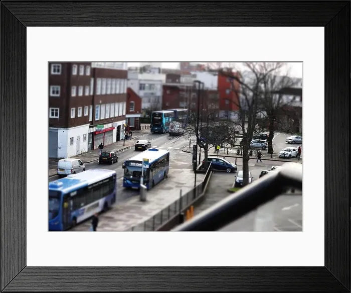 Framed Print : Buses on a busy street Framed Print : Buses on a busy street
