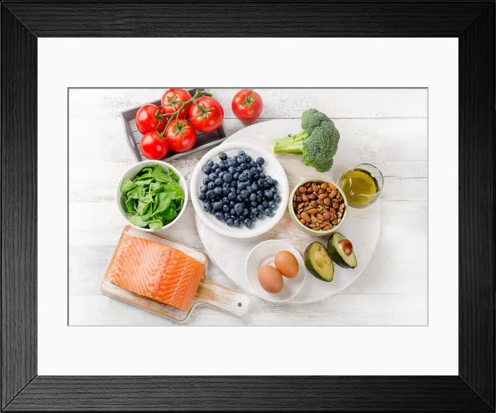 Framed Print : Healthy Foods for your brain. Concept. Top view Framed Print : Healthy Foods for your brain. Concept. Top view