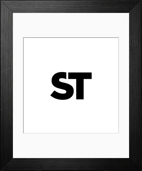 Framed Print : Trendy letters and T, ST logo design template. Minimal monogram initial based logotype for company identity Framed Print : Trendy letters and T, ST logo design template. Minimal monogram initial based logotype for company identity