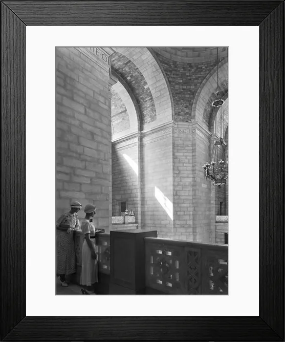 Framed Print : Two Women in Shadow on Rotunda Balcony, State Capitol Building, Lincoln, Nebraska, USA, by Samuel H. Gottscho, June 1934 Framed Print : Two Women in Shadow on Rotunda Balcony, State Capitol Building, Lincoln, Nebraska, USA, by Samuel H. Gottscho, June 1934