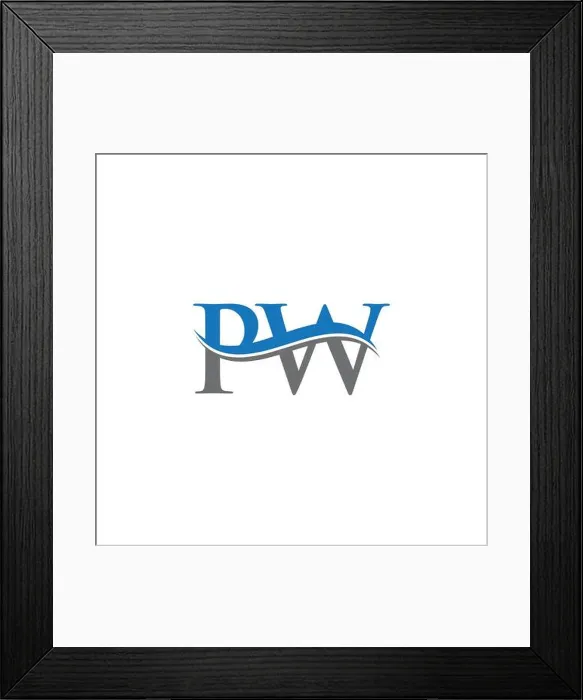 Framed Print : Initial Letter PW Logo Design Vector Template. PW Letter Logo Design Framed Print : Initial Letter PW Logo Design Vector Template. PW Letter Logo Design