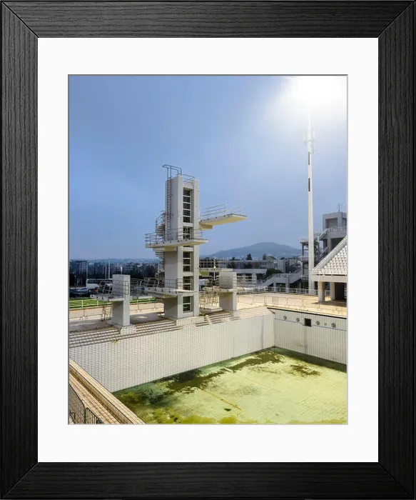 Framed Print : Outdoor Olympic Diving Pool, Athens Olympic Sports Complex (not in use) Framed Print : Outdoor Olympic Diving Pool, Athens Olympic Sports Complex (not in use)