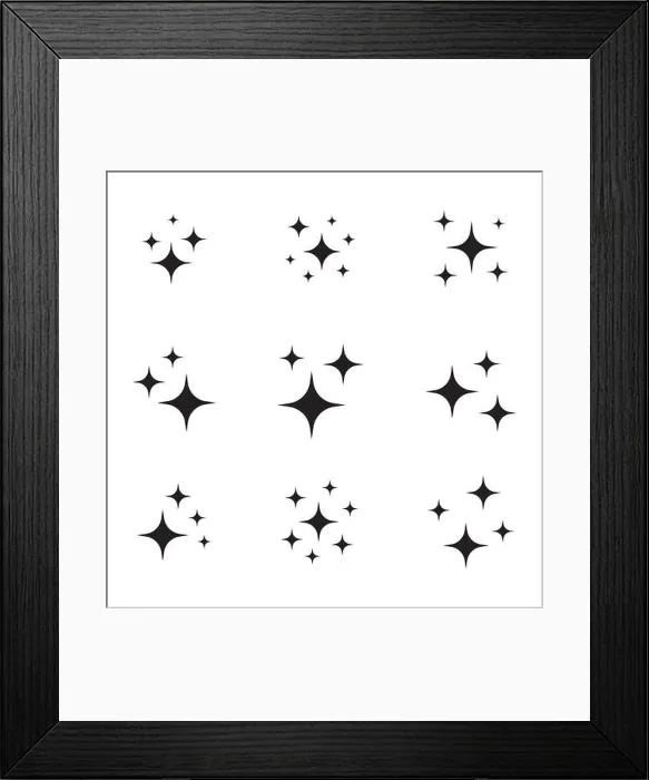 Framed Print : Set of shine icons, Clean star icons Framed Print : Set of shine icons, Clean star icons