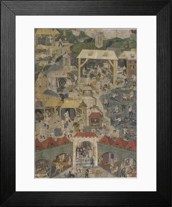 Framed Print : Silver mining and processing in Kutná Hora. Museum: PRIVATE COLLECTION. Author: Master Matheus (Illuminator) (