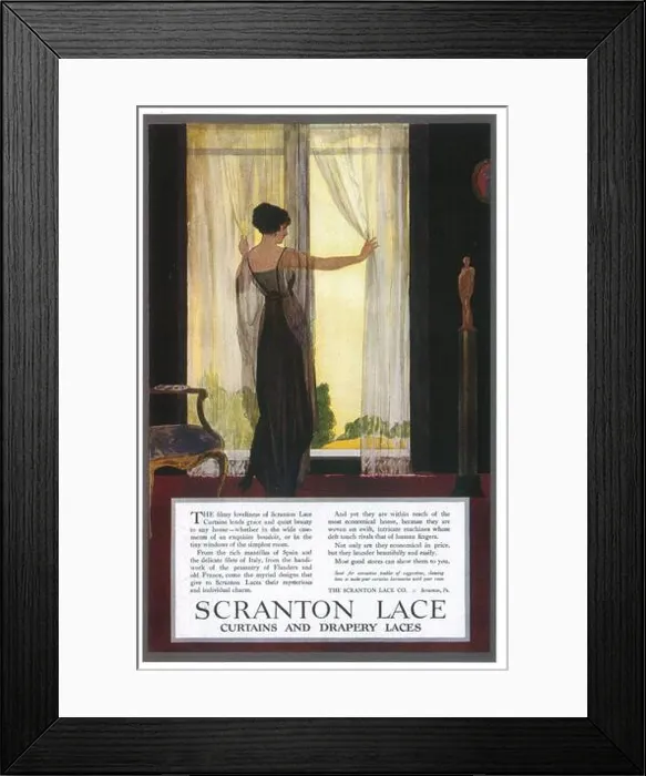 Framed Print : 1917 Scranton Lace Curtains ad Framed Print : 1917 Scranton Lace Curtains ad