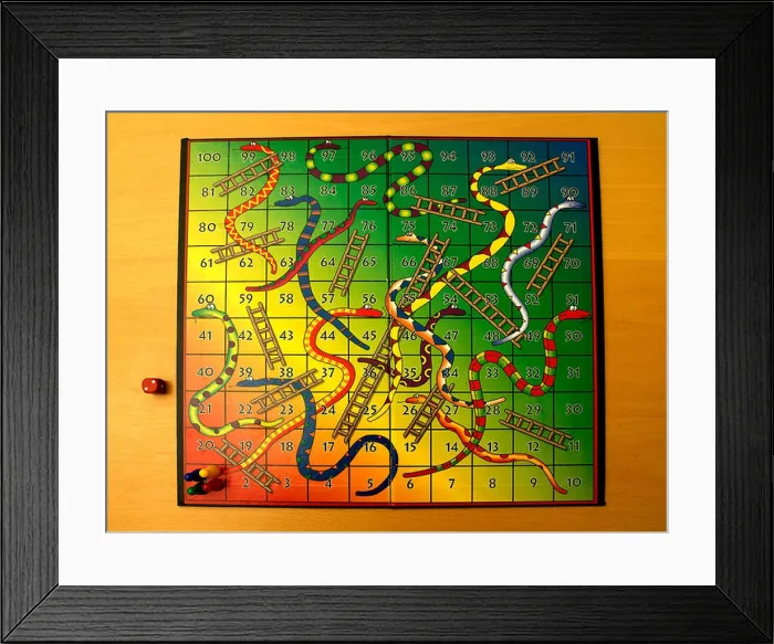 Framed Print : Snakes and Ladders Board Game Framed Print : Snakes and Ladders Board Game