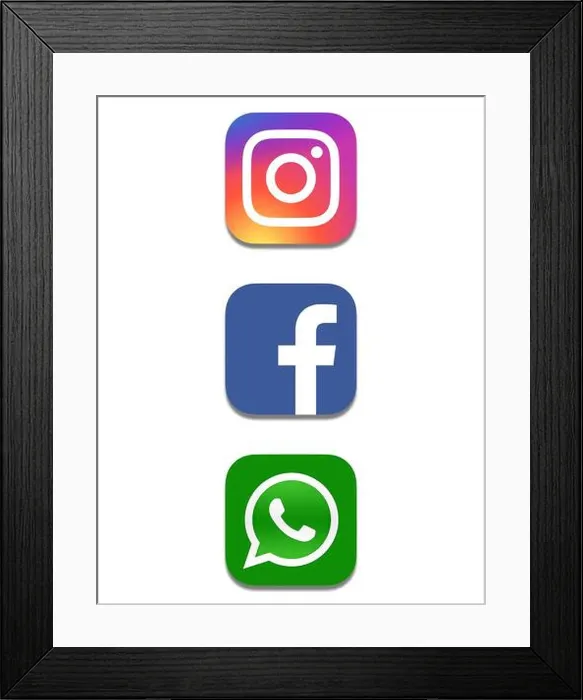 Framed Print : Facebook Instagram Whatsapp logo Framed Print : Facebook Instagram Whatsapp logo