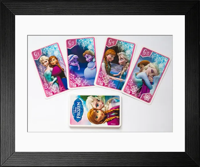 Framed Print : Frozen Happy Families playing cards showing Elsa and Anna family isolated on white background Framed Print : Frozen Happy Families playing cards showing Elsa and Anna family isolated on white background