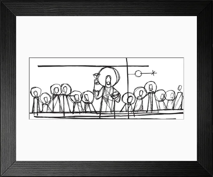 Framed Print : Hand drawn vector illustration or drawing of the last dinner Framed Print : Hand drawn vector illustration or drawing of the last dinner