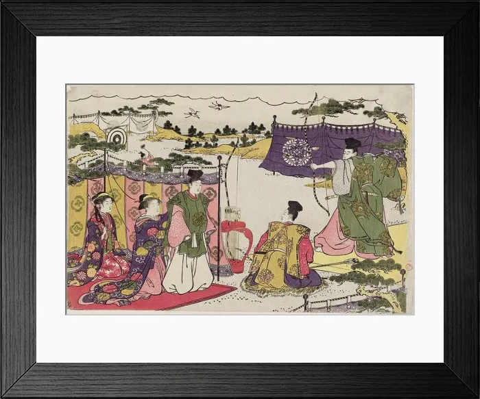Framed Print : Torii Kiyonaga's 1787 woodblock print Framed Print : Torii Kiyonaga's 1787 woodblock print