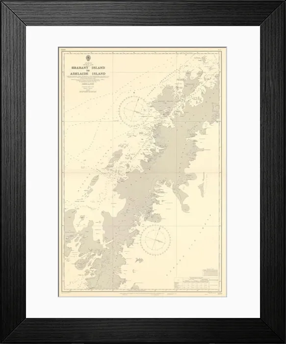 Framed Print : Antarctica Graham Land Brabant-Adelaide Island ADMIRALTY chart 1951 (1955) map Framed Print : Antarctica Graham Land Brabant-Adelaide Island ADMIRALTY chart 1951 (1955) map