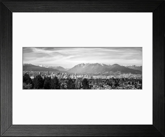 Framed Print : Vancouver Cityscape with Surrounding Mountains Framed Print : Vancouver Cityscape with Surrounding Mountains