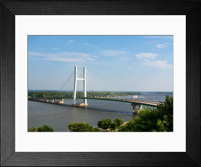 Framed Print : The Great River Bridge over the Mississippi in Burlington, Iowa Framed Print : The Great River Bridge over the Mississippi in Burlington, Iowa
