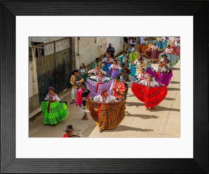 Framed Print : View of the Parade of Delegations to the Guelaguetza in the streets of San Antonino Castillo Velasco near Oaxaca Framed Print : View of the Parade of Delegations to the Guelaguetza in the streets of San Antonino Castillo Velasco near Oaxaca