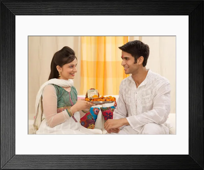 Framed Print : Brother and sister celebrating Raksha Bandhan Framed Print : Brother and sister celebrating Raksha Bandhan