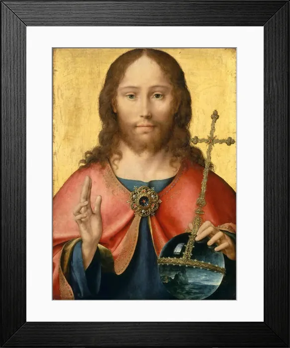 Framed Print : Le Christ en Salvator Mundi. circa 1516-18 Framed Print : Le Christ en Salvator Mundi. circa 1516-18