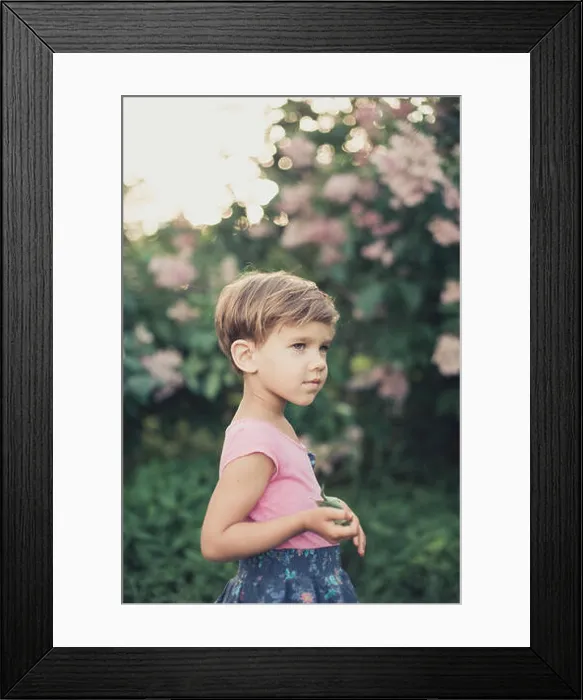 Framed Print : Fashionable girl with short hair among the lavender garden Framed Print : Fashionable girl with short hair among the lavender garden