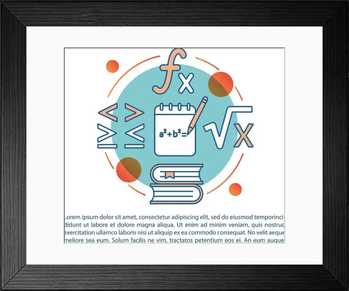 Framed Print : Solving equation, formula article page vector template Framed Print : Solving equation, formula article page vector template
