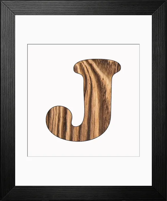 Framed Print : J, Rustic wooden alphabet letter on white background Framed Print : J, Rustic wooden alphabet letter on white background