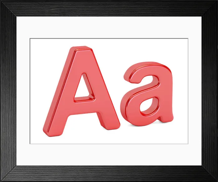 Framed Print : English letter A, 3D rendering isolated on white background Framed Print : English letter A, 3D rendering isolated on white background