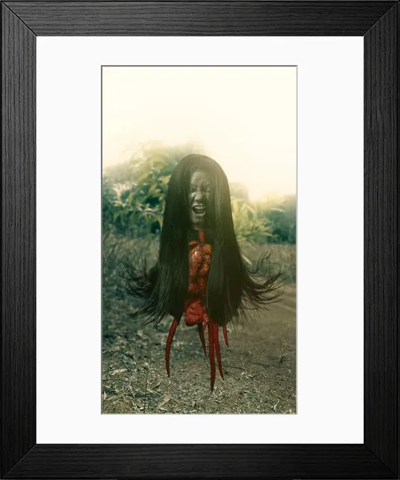 Framed Print : Kuyang, Kunyang, or Krasue ghost in a creepy and scary mood Framed Print : Kuyang, Kunyang, or Krasue ghost in a creepy and scary mood