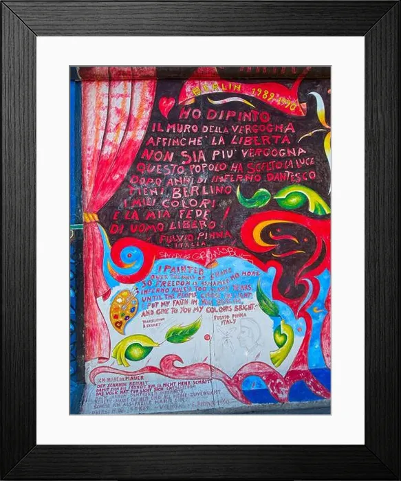 Framed Print : Painting titled Hymn to Joy by Fulvio Pinna on Berlin Wall in Germany Framed Print : Painting titled Hymn to Joy by Fulvio Pinna on Berlin Wall in Germany