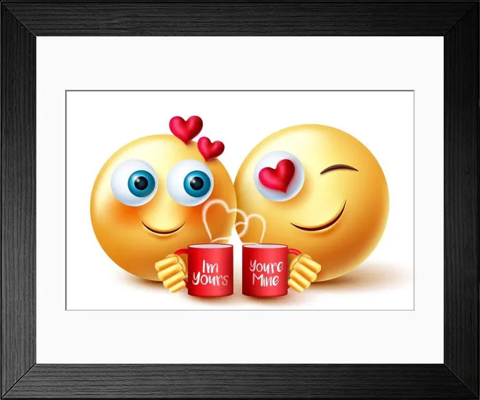 Framed Print : Smileys valentines lover vector design Framed Print : Smileys valentines lover vector design