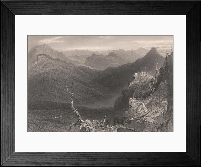 Framed Print : QUEBEC. Owl's Head Mountain & lake. Mont Owl's Head. BARTLETT, old print 1842 Framed Print : QUEBEC. Owl's Head Mountain & lake. Mont Owl's Head. BARTLETT, old print 1842