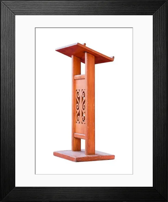 Framed Print : Wooden Podium Tribune Rostrum Stand Isolated on White Background, Work with clipping path Framed Print : Wooden Podium Tribune Rostrum Stand Isolated on White Background, Work with clipping path