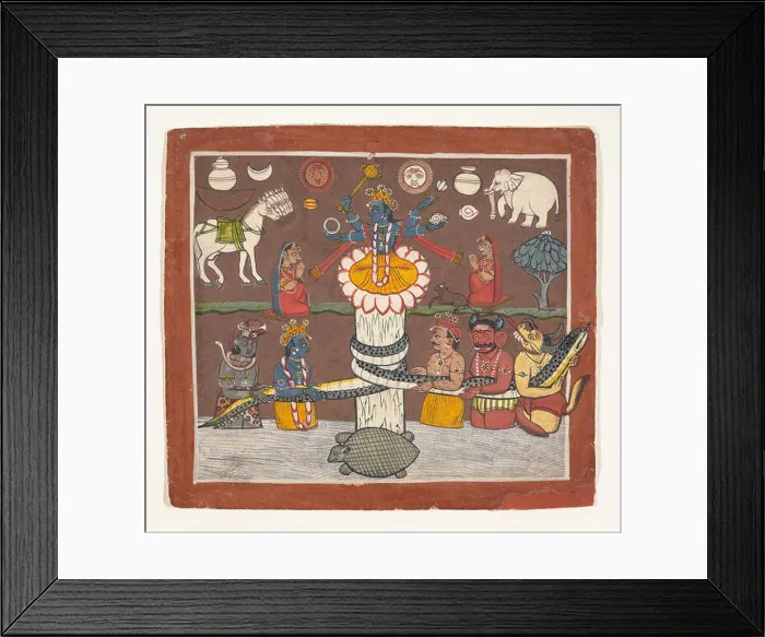 Framed Print : The Churning of the Ocean of Milk, ca Framed Print : The Churning of the Ocean of Milk, ca