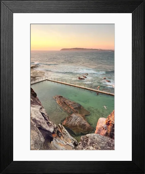 Framed Print : North Curl Curl Rockpool summer morning Framed Print : North Curl Curl Rockpool summer morning